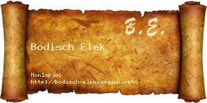 Bodisch Elek névjegykártya